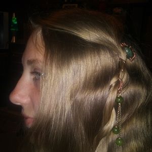 Up cycled copper jade Viking hair twist